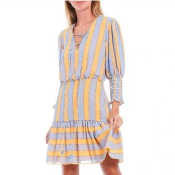NWT Sachin & Babi x Dillard's Deanna Stripe Cuff Sleeve Mini Dress Size 10 - Picture 2 of 16